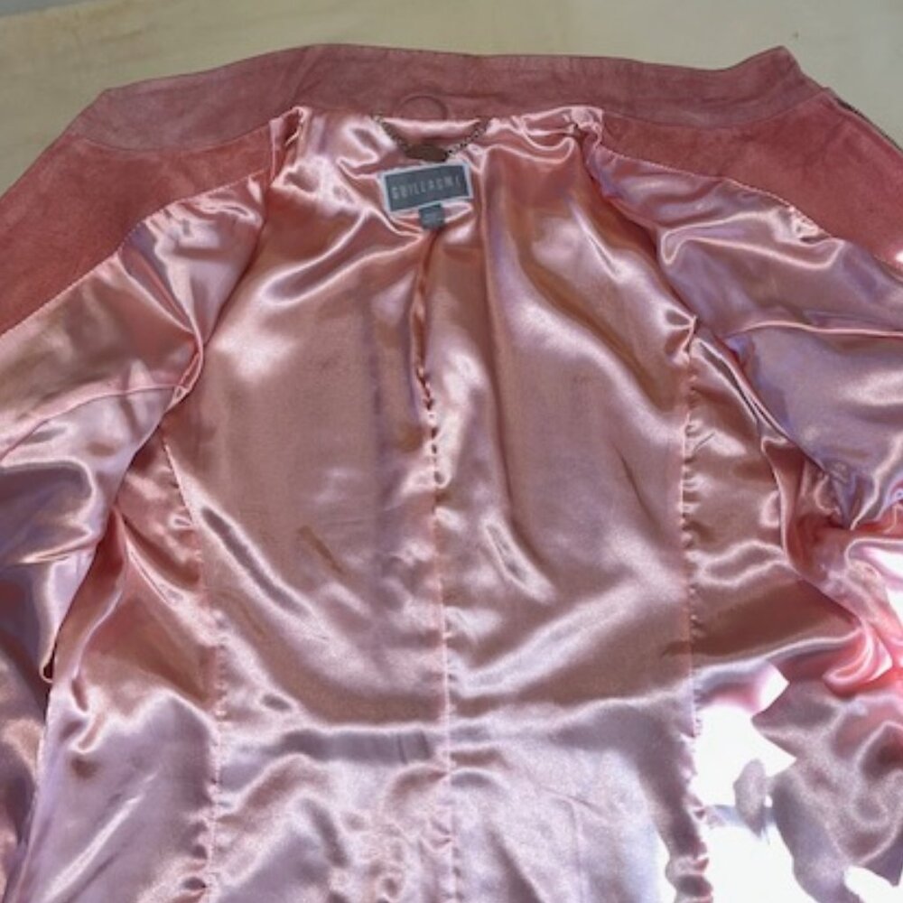 GUILLAUME | Suede Jacket Blush Mauve color Fitted design Size:L/G Quality - Picture 12 of 14